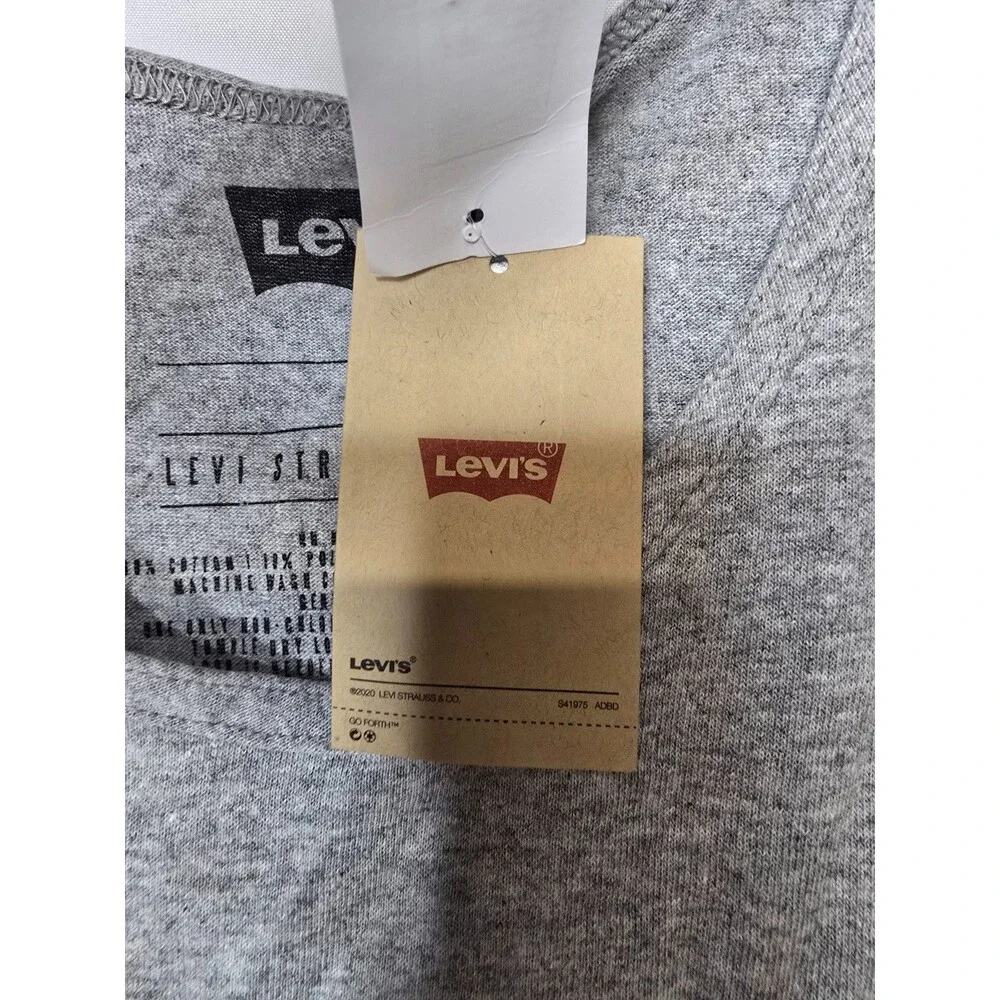 NWT Levi's Mens Heather Gray Graphic Logo Lightweight Sleeveless Tank Top Size L
